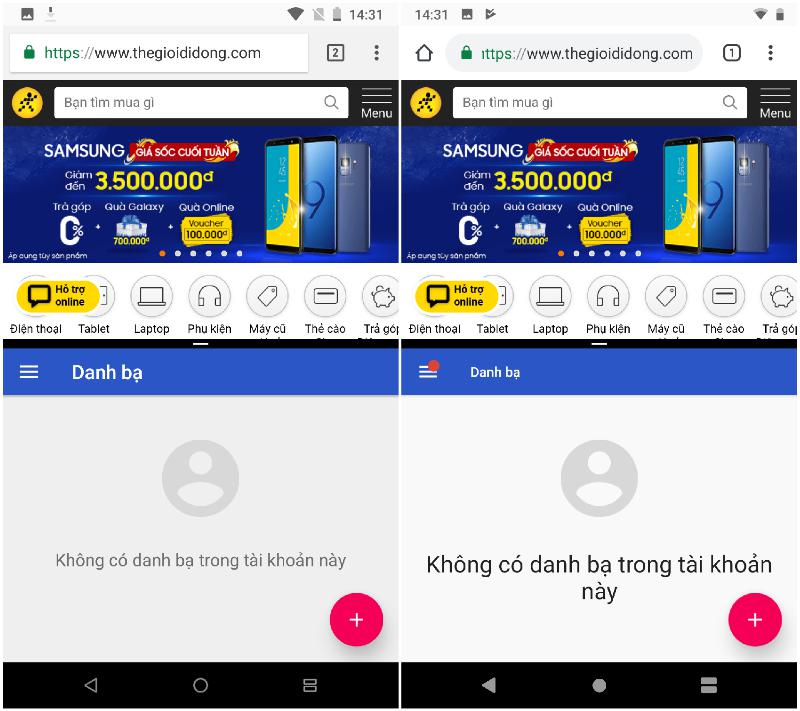 So sánh nhanh giao diện của Android 8 với Android 9