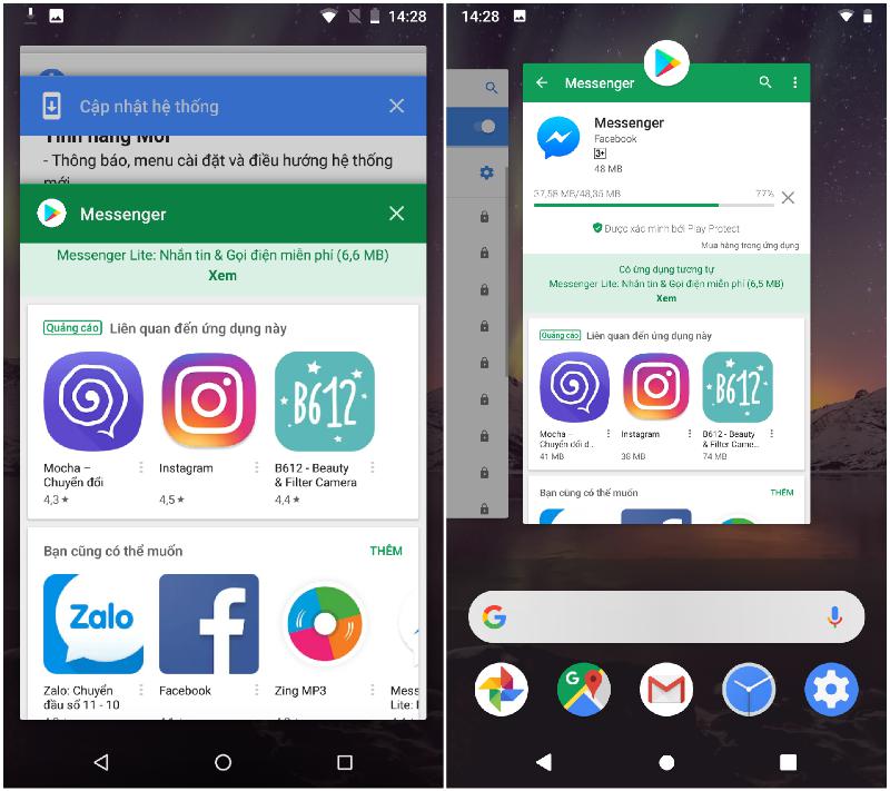 So sánh nhanh giao diện của Android 8 với Android 9