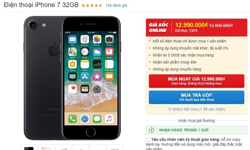 iPhone 7, iPhone 7 Plus giảm giá 1 triệu đồng khi mua online iPhone 7, iPhone 7 Plus giảm giá 1 triệu đồng khi mua online