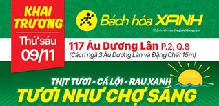 Siêu thị Bách hoá XANH 117 Âu Dương Lân khai trương 09/11/2018