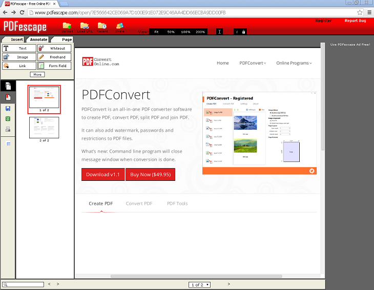 PDFescape Online PDF Editor