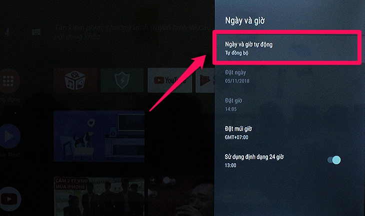 Cách cài đặt thời gian, múi giờ trên tivi TCL sử dụng Android tivi - tắt tự cập nhật Cách cài đặt thời gian, múi giờ trên tivi TCL sử dụng Android tivi - tắt tự cập nhật