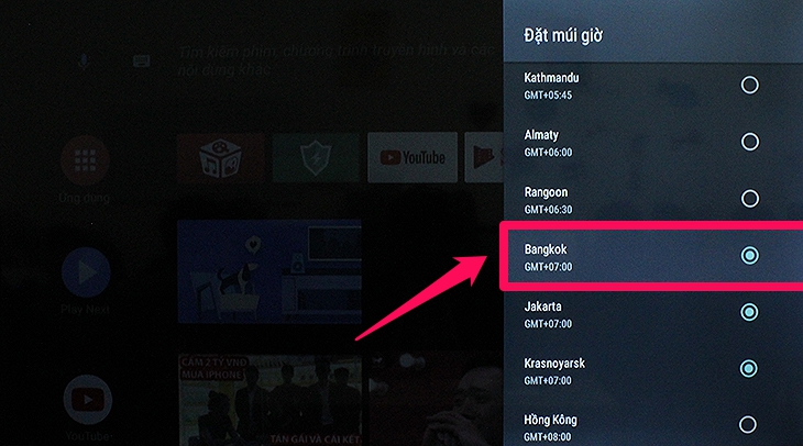 Cách cài đặt thời gian, múi giờ trên tivi TCL sử dụng Android tivi - đặt múi giờ Cách cài đặt thời gian, múi giờ trên tivi TCL sử dụng Android tivi - đặt múi giờ