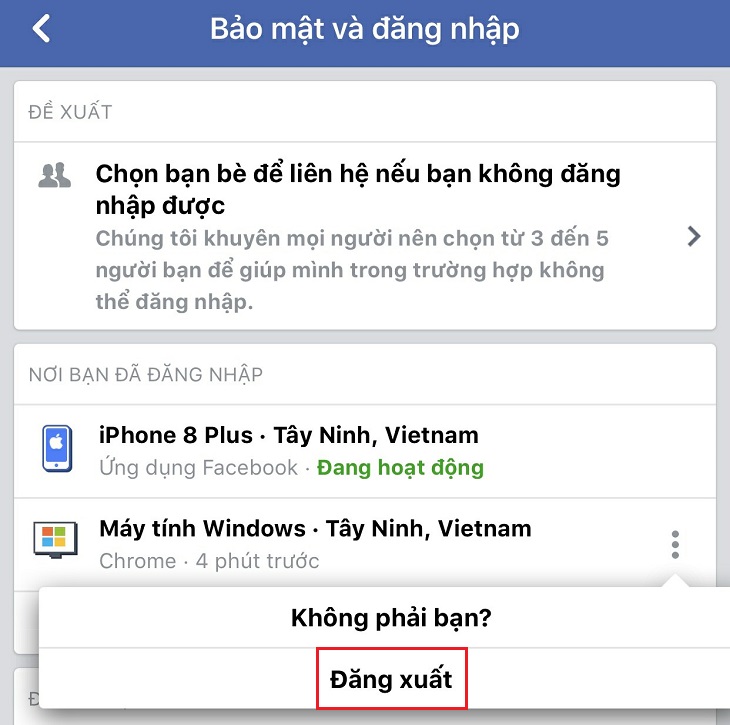 Đăng xuất facebook trên máy tính bảng, điện thoại, laptop từ xa hiệu quả