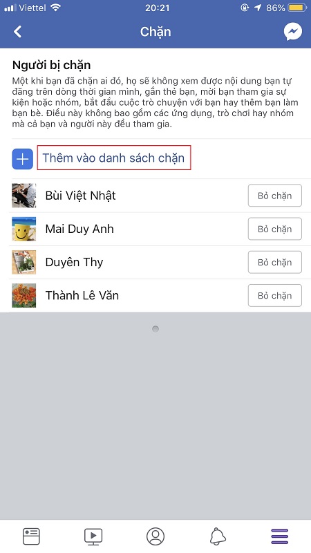 Chặn facebook bằng điện thoại - bước 3