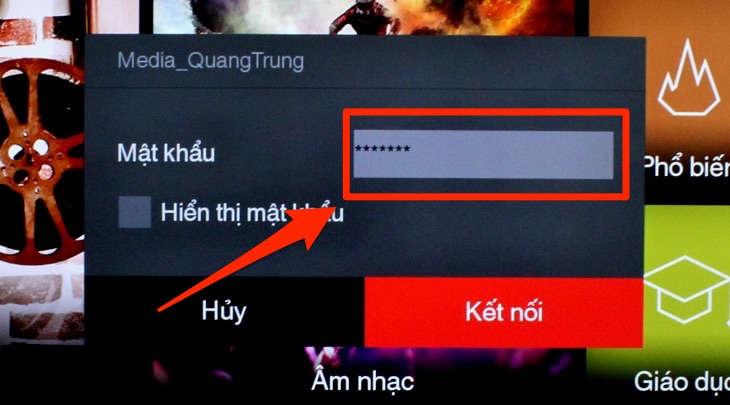 Phần cài đặt mạng trên tivi TCL