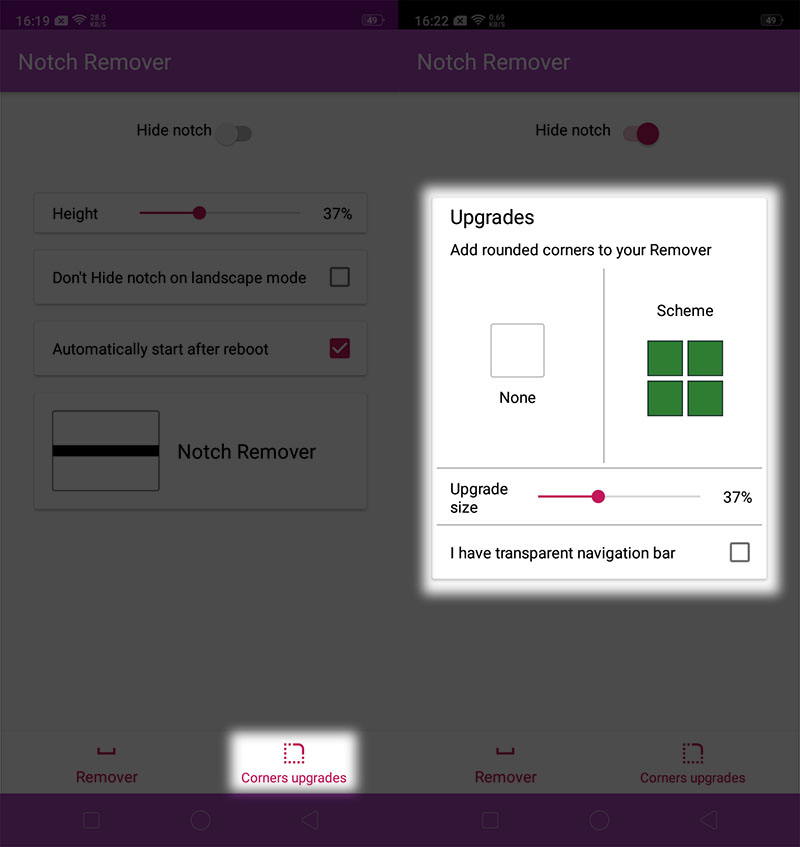 Cách ẩn tai thỏ bo cong theo góc màn hình cực đẹp