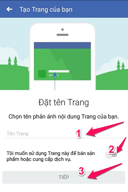 đặt tên trang fanpage trên điện thoại