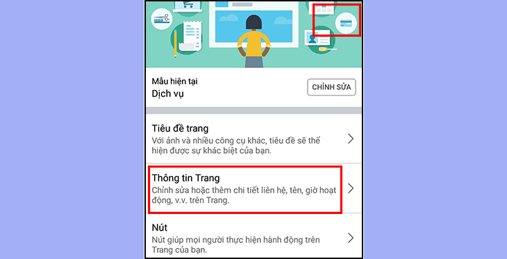 Cách thay đổi tên trang Fanpage Facebook trên máy tính và điện thoại > Chọn thông tin trang 