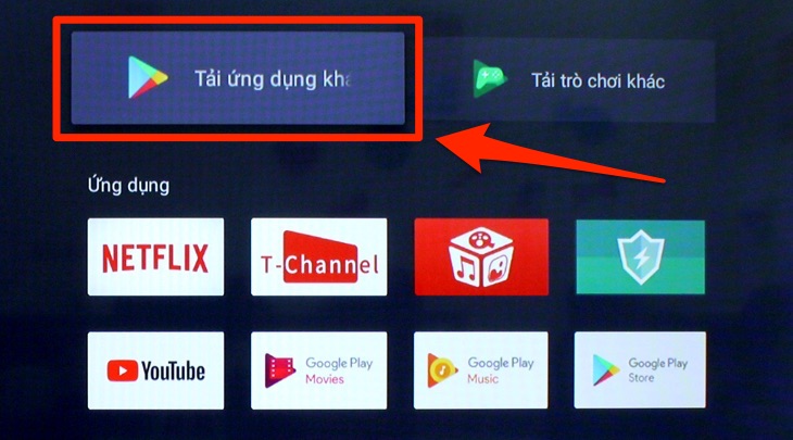 Phần ứng dụng trên Android tivi TCL