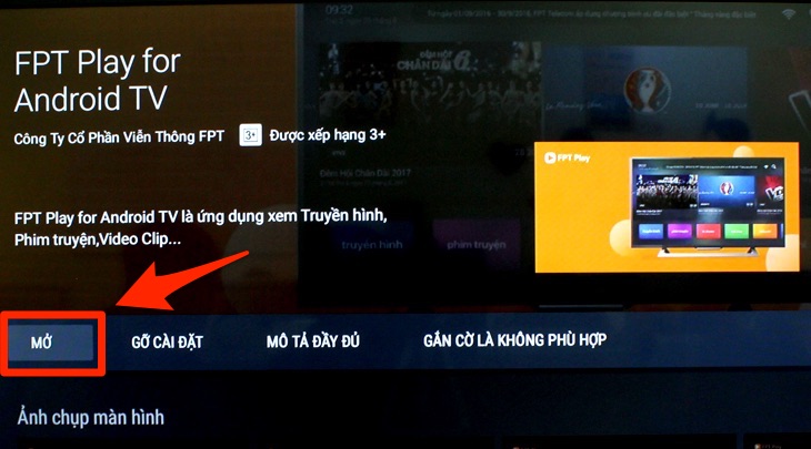Tải ứng dụng đã hoàn tất trên tivi TCL