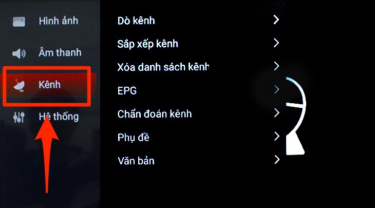 Giao diện cài đặt trên Android tivi TCL