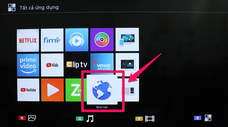 Cách kết nối chuột, bàn phím với Smart tivi Sony 2018 - trình duyệt web