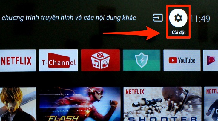 Giao diện chính của tivi TCL