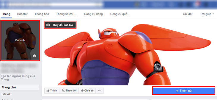 Thêm ảnh đại diện, ảnh bìa và nút kêu gọi hành động