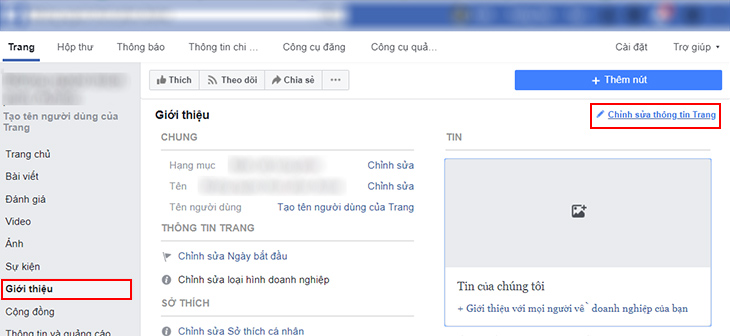 Thêm thông tin cơ bản vào phần Giới thiệu của Fanpage