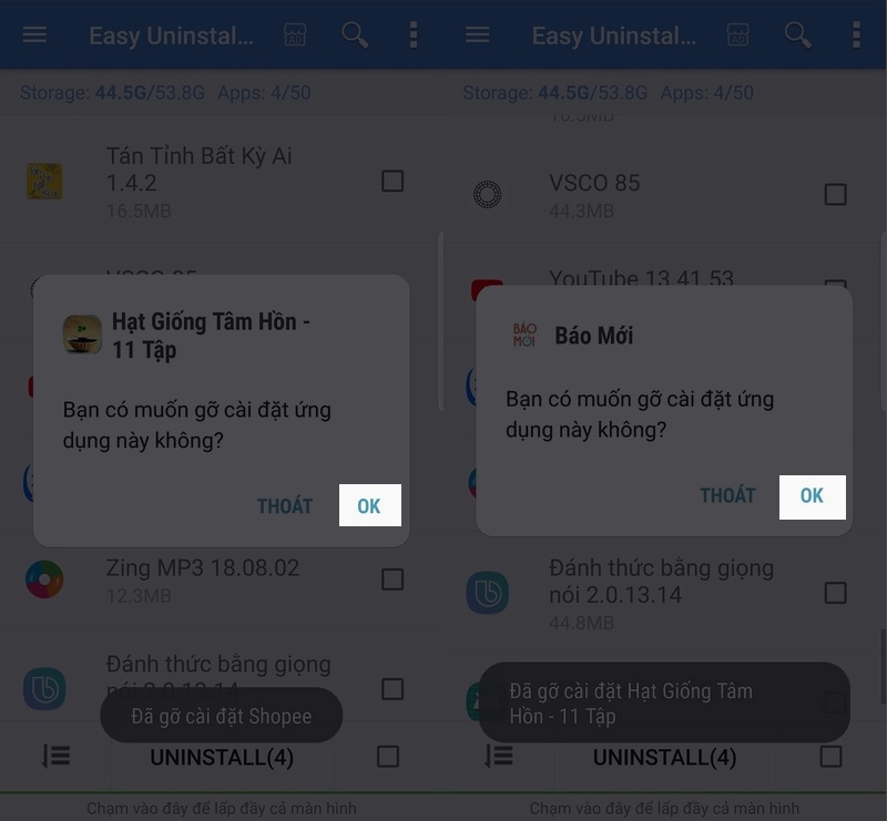 gỡ bỏ nhiều ứng dụng Android gỡ bỏ nhiều ứng dụng Android