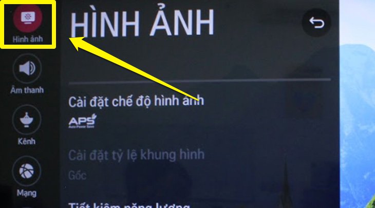Cách bật tiết kiệm điện Smart tivi LG 2018 > Chọn hình ảnh
