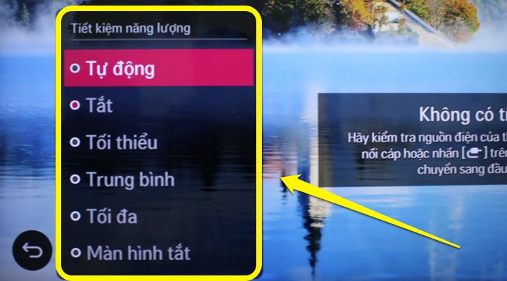 Cách bật tiết kiệm điện Smart tivi LG 2018 > Chọn vào chế độ tiết kiệm năng lượng phù hợp
