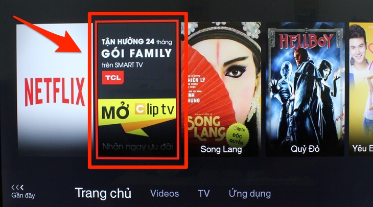 Cách sử dụng ứng dụng Clip TV trên tivi TCL chạy hệ điều hành TV+ OS > Ứng dụng ClipTV