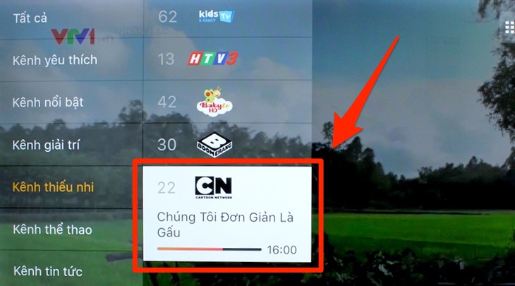 Cách sử dụng ứng dụng Clip TV trên tivi TCL chạy hệ điều hành TV+ OS > Mục truyền hình trong ứng dụng ClipTV trên tivi