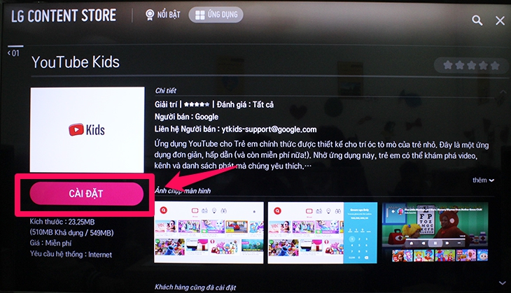 Cách sử dụng ứng dụng Youtube Kids trên Smart tivi LG 2020