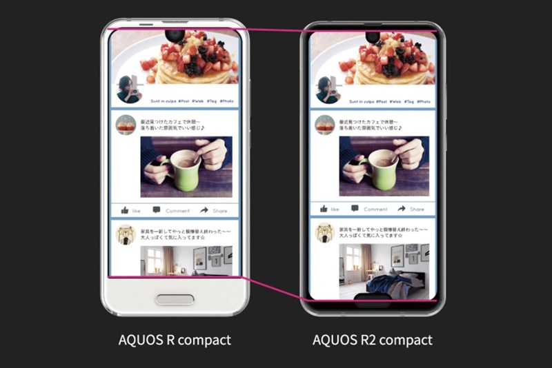 AQUOS R compact đọ dáng với AQUOS R2 compact AQUOS R compact đọ dáng với AQUOS R2 compact