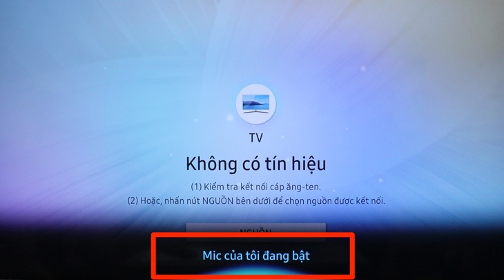 Cách tìm kiếm bằng giọng nói trên Smart tivi Samsung 2018, 2019 > Tivi đang sẵn sàng chờ tín hiệu giọng nói