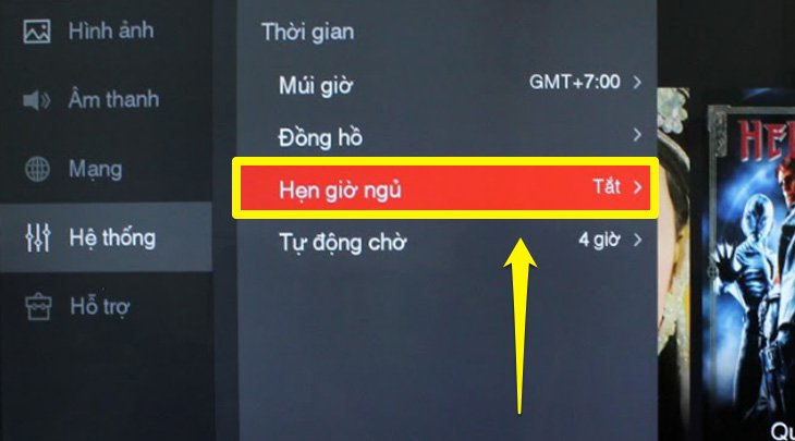 Chọn hẹn giờ ngủ