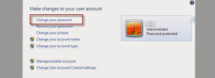 Bạn chọn vào Change your password để thay đổi mật khẩu