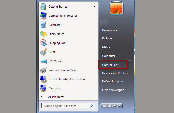 Cách đặt mật khẩu cho máy tính Windows 7 + Bước 1