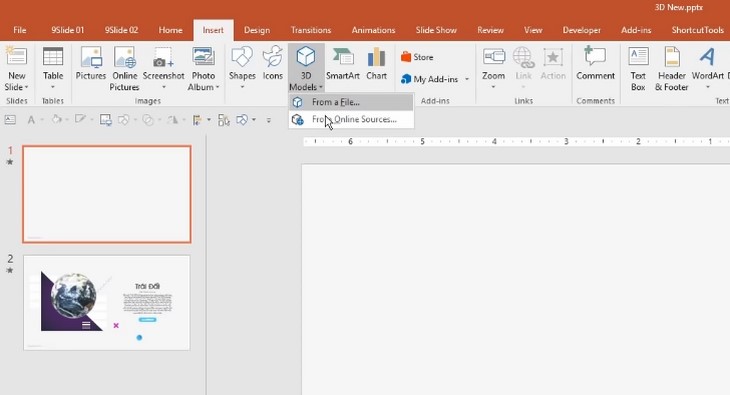 Cách chèn ảnh 3D trong Microsoft Powerpoint 365