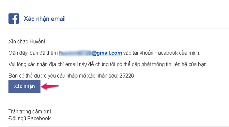 Cách thêm địa chỉ email vào tài khoản facebook - Bước 3