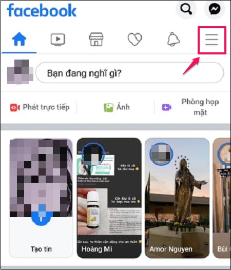 Mở ứng dụng Facebook trên điện thoại