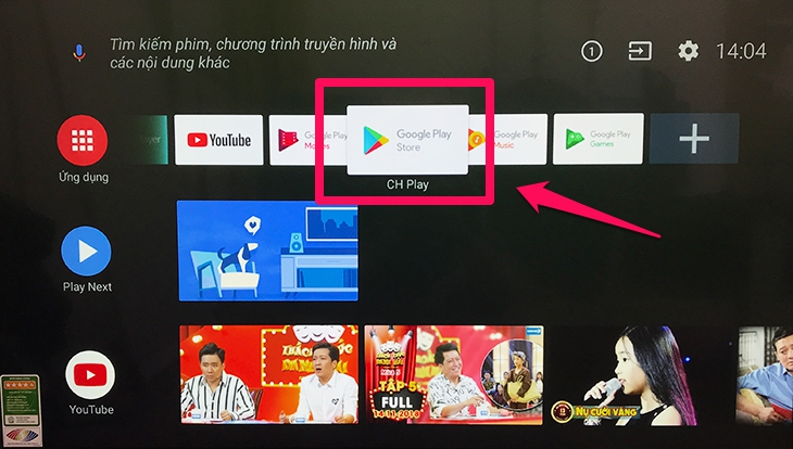 truy cập google play store