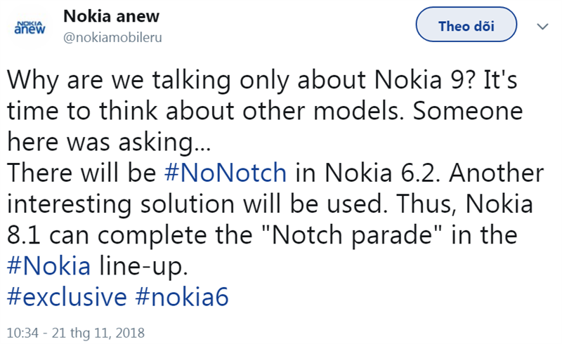 Nokia 6.2 sẽ không có màn hình notch