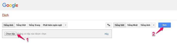 Dịch file pdf bằng Google Translate - Bước 2