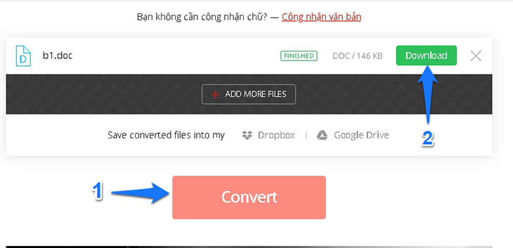 Chuyển bằng convertio.co - Bước 2