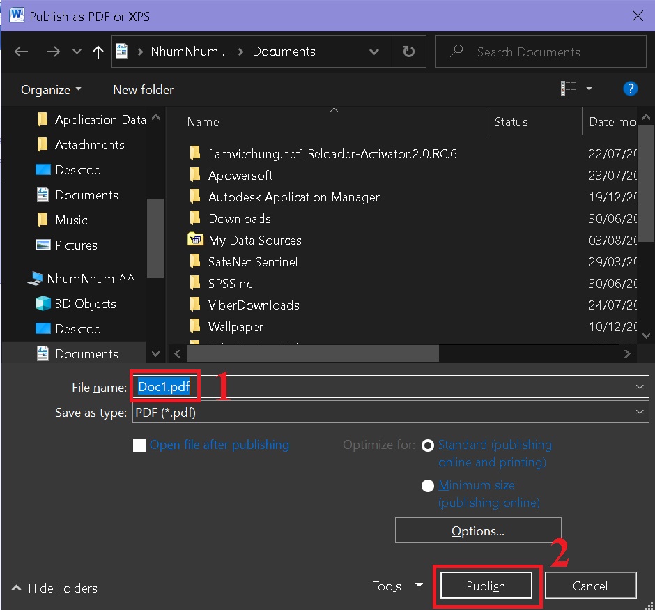 nhấn vào mục Save & Send > Chọn Create PDF/XPS Document > Chọn Create PDF/XPS.” class=”lazy” src=”https://cdn.tgdd.vn/Files/2018/11/26/1133711/4-cach-chuyen-file-word-sang-pdf-de-nhu-tro-ban-ta-2.jpg” title=”nhấn vào mục Save & Send > Chọn Create PDF/XPS Document > Chọn Create PDF/XPS.”/></p>
<p><strong>Bước 2:</strong> Hộp thoại <strong>Publish as PDF or XPS</strong> hiện lên, bạn điền tên và chọn nơi lưu file, cuối cùng nhấn <strong>Publish </strong>để hoàn tất chuyển file Word sang PDF.</p>
<p><img alt=