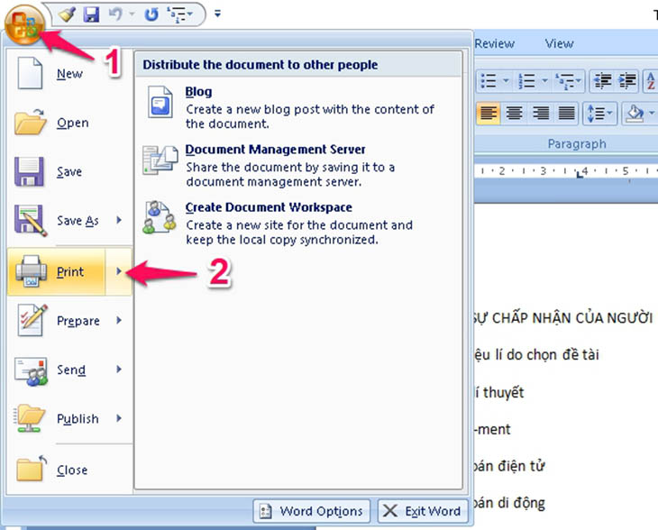 Hướng Dẫn Chuyển File Word Sang PDF Trong Office 2007