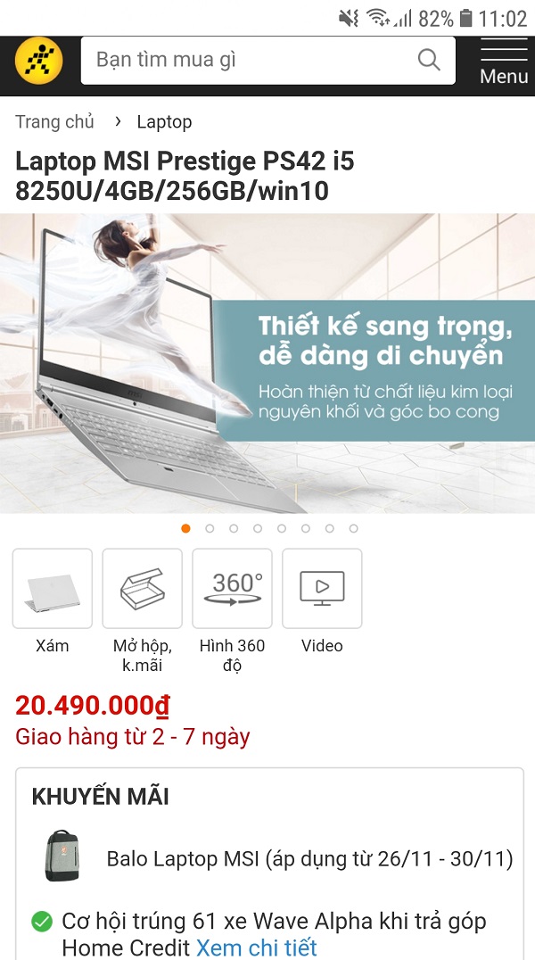 MSI Prestige PS42 thiết kế siêu mỏng, Core i5 thế hệ 8 lên kệ TGDĐ MSI Prestige PS42 thiết kế siêu mỏng, Core i5 thế hệ 8 lên kệ TGDĐ