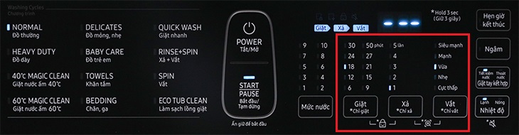 Chu kỳ thủ công Hướng dẫn sử dụng máy giặt Samsung WA21M8700GV/SV > Chu kỳ thủ công