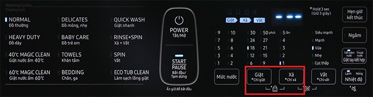 Khóa trẻ em Hướng dẫn sử dụng máy giặt Samsung WA21M8700GV/SV > Khóa trẻ em