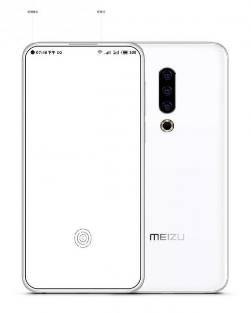 Meizu 16S lộ ảnh render cực đẹp với màn hình Infinity-O, vân tay dưới màn hình