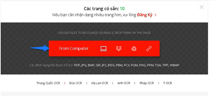 3 cách chuyển file scan sang word tốt nhất hiện nay > Cách chuyển đổi file scan trên trang web - Bước 1