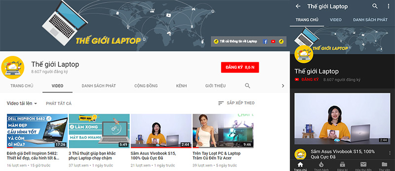Khai trương channel YouTube Thế Giới Laptop: Mời các bạn vào xem!