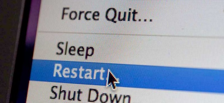 nút Restart tạm thời thay thế cho chức năng reboot