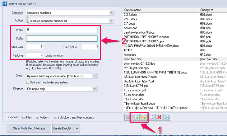 Phần mềm Better File Rename - Bước 1