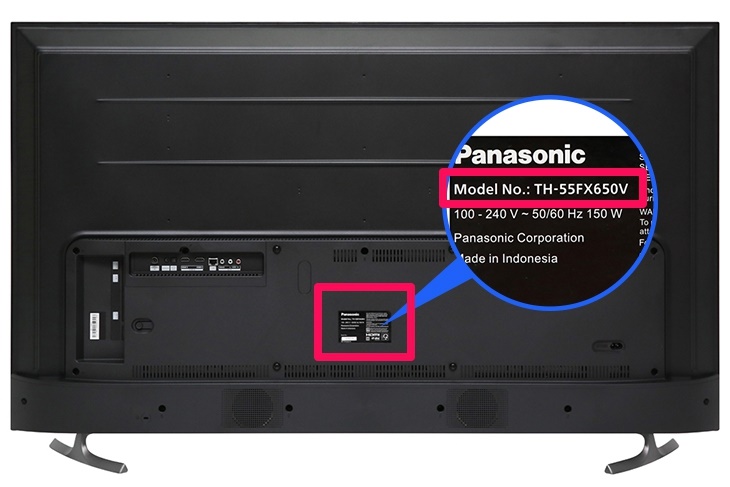 Tên tivi Panasonic ở mặt sau tivi