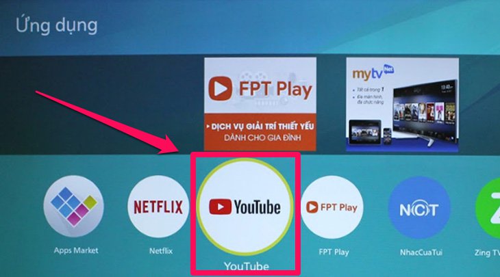 Truy cập ứng dụng Youtube
